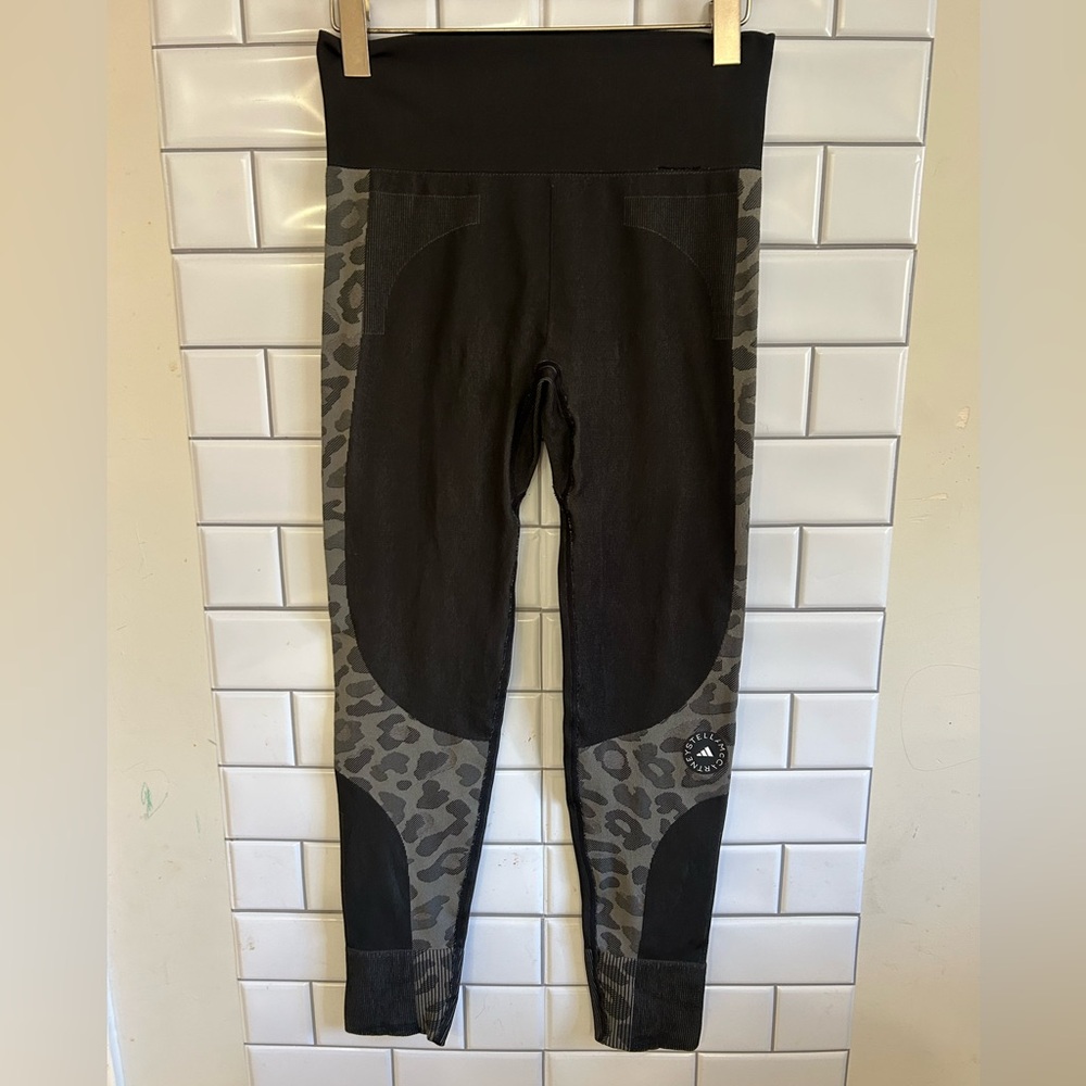 Stella McCartney Black and Gray Leggings with High Waistband